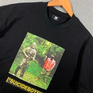 G59 T- Shirt Men's Large L Black Suicideboys Closed Captions Gun Double Stitched